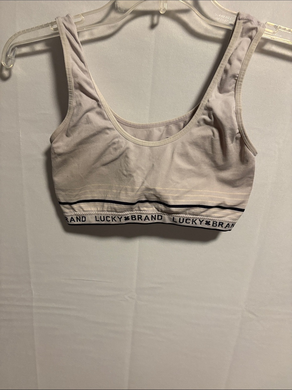 Lucky Brand Light Blush Scoop Bralette with Logo Band